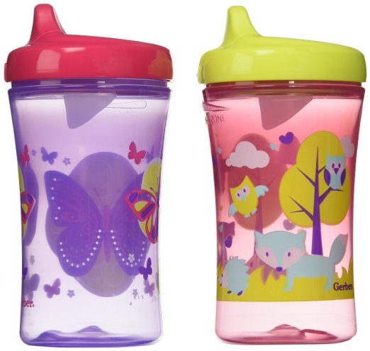 Gerber Graduates Advance Developmental Hard Spout Sippy Cup in Assorted Colors-2 Pack, 10-Ounce (Theme May Vary), only $6.99