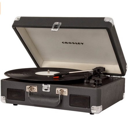 Crosley 3速移动式黑胶唱机，带扬声器 $59 免运费
