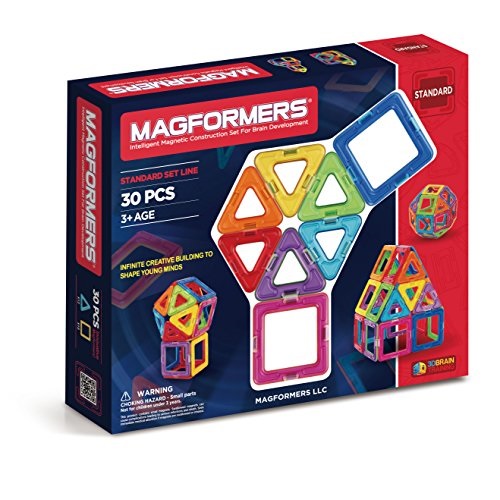 Magformers Basic Set (30 pieces) magnetic building blocks, educational magnetic tiles, magnetic building STEM toy only $24.99