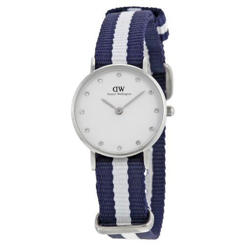 DANIEL WELLINGTON Classic Glasgow Blue and White NATO Strap Ladies Watch Item No. 0928DW, only $59.99, free shipping after using coupon code