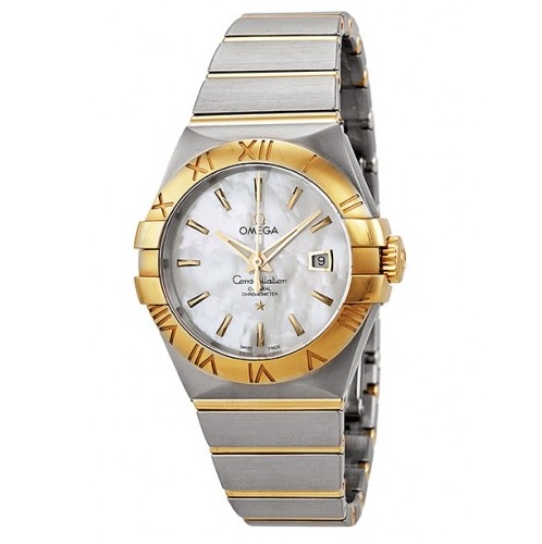 OMEGA Constellation Chronometer Mother of Pearl Dial Steel and 18kt Yellow Gold Ladies Watch Item No. 123.20.31.20.05.002, only $3600.00, free shipping after using coupon code