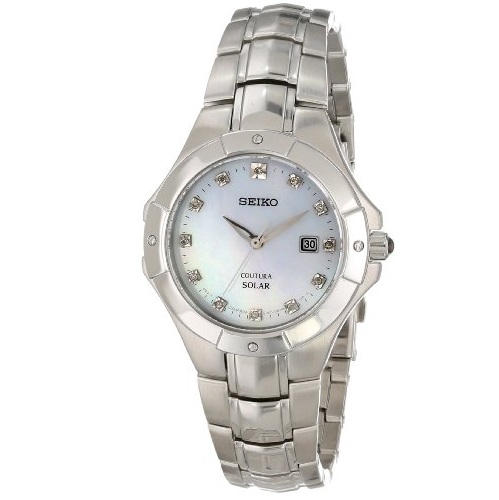 Seiko精工 SUT125 女士光動能全鋼石英腕錶，原價$375.00，現僅售 $147.77，免運費