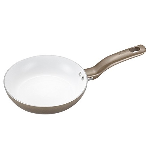 T-fal C72802 Initiatives Nonstick Ceramic Coating PTFE PFOA and Cadmium Free Scratch Resistant Dishwasher Safe Oven Safe Fry Pan Cookware, 8-Inch, Gold, Only $11.69
