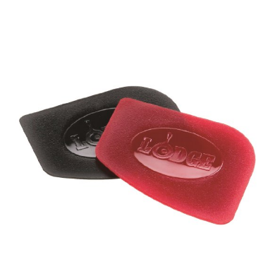 Lodge SCRAPERPK Durable Polycarbonate Pan Scrapers, Red and Black, 2-Pack, only $4.47