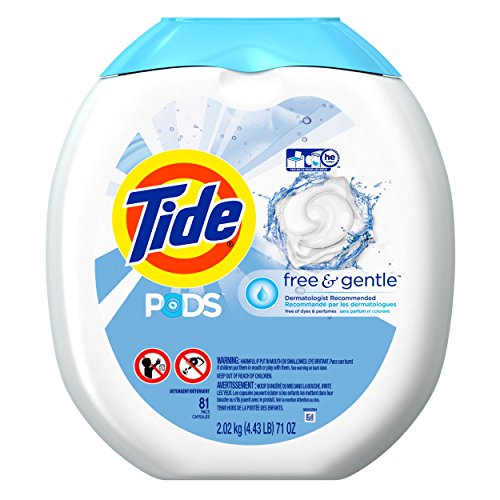 Tide Pods He Turbo Laundry Detergent Pacs Tub, Free and Gentle, 81 Count , only $13.04, free shipping after clipping coupon and using SS
