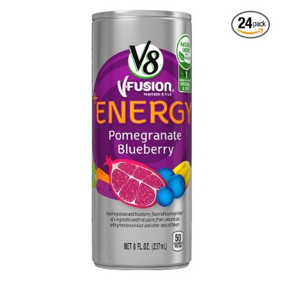 V8 +Energy 石榴蓝莓味果汁饮料 8盎司 24瓶装, 现点击coupon后仅售$9.07,免运费！