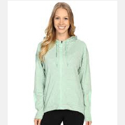 Reebok銳步Workout Ready Zip Hoodie女士時尚連帽長袖衫 水綠色 特價$17.99