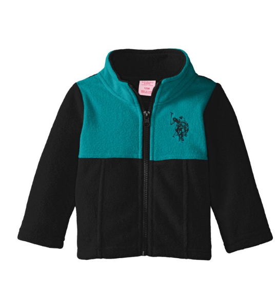 U.S. Polo Assn. Baby Girls' Mock-Neck Color-Block Polar Fleece Jacket only $4.02