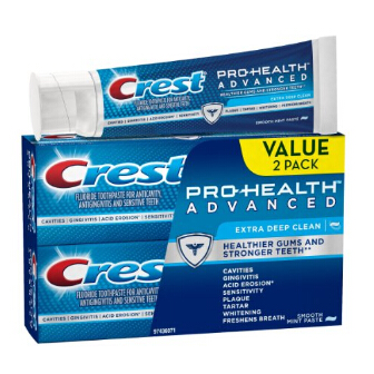 Crest Pro-Health Advanced Extra Deep Clean Toothpaste Twin Pack, 3.5 Ounce $3.28