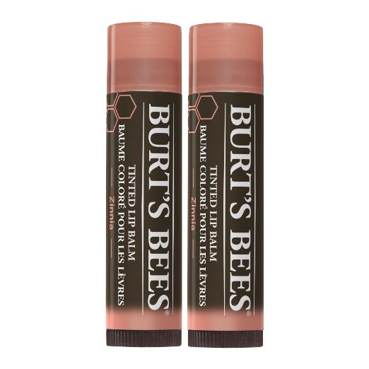 白菜！速抢！BURT'S BEES 小蜜蜂 Tinted 润色唇膏，2支装，原价$9.98，现点击coupon后仅售$3.99，免运费。两色同价！