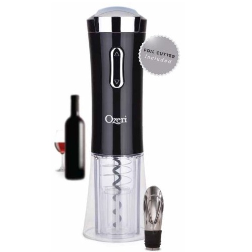 Ozeri Nouveaux II Electric Wine Opener in Black, with Foil Cutter, Wine Pourer and Stopper, Only $18.74