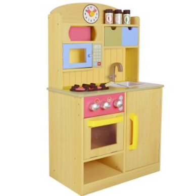 Teamson Kids - Little Chef Wooden Toy Play Kitchen with Accessories - Burlywood  $67.31
