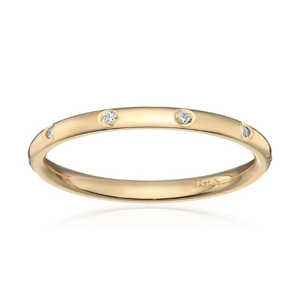 2mm 14K Gold Comfort Fit Diamond Wedding Band only $248.31