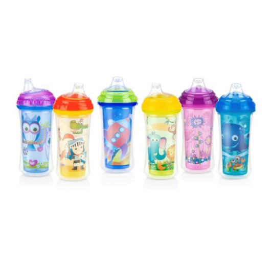 Nuby No-Spill Insulated Sipper with Spout, 9 Ounce, Colors May Vary only $1.18