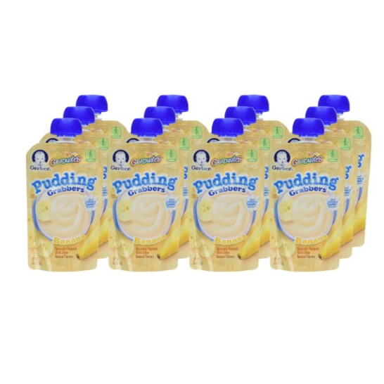 Gerber Graduates Grabbers Pudding, Banana, 3.5 Ounce (Pack of 12) only $14.25
