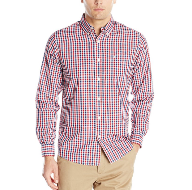 Dockers Men's Long-Sleeve Multicolored Gingham Button-Front Shirt only $11.00