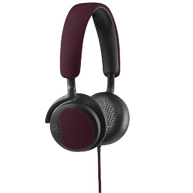 B&O PLAY by Bang & Olufsen Beoplay H2 On-Ear Headphone with Microphone (Deep Red)  	$117.54