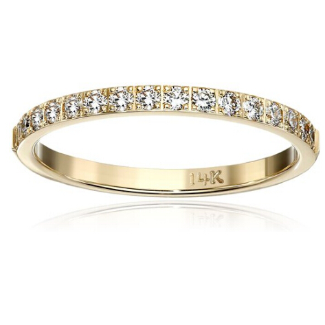 2mm 14k Gold and Diamond Wedding Band (1/3 cttw, G-H Color, SI1-SI2 Clarity)  $331.06