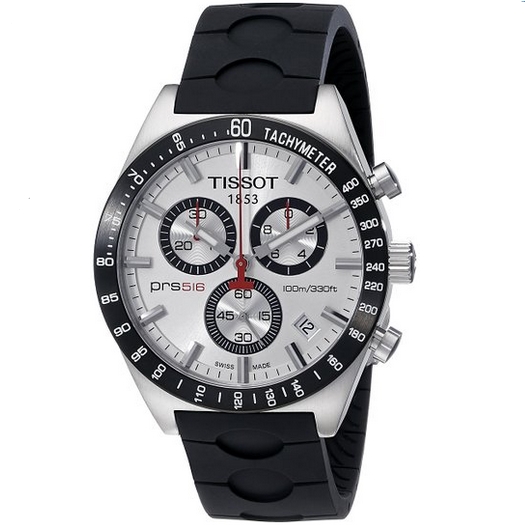 Tissot Men's T0444172703100 PRS 516 Silver-Tone Chronograph Dial Watch With Black Rubber Band $299.99 FREE Shipping