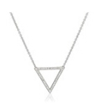 Sterling Silver with White Diamond Triangle Cut Out Pendant Necklace (1/10cttw, I-J Color, I2-I3 Clarity)  $47.99