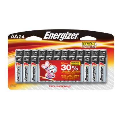 Energizer 劲量 MAX AA 电池24个,原价$28.61,现仅售$7.87 , 免运费!