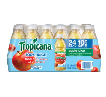 Tropicana Apple Juice, 10 Ounce (Pack of 24）only $9.73
