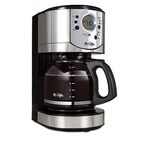 Mr. Coffee 12-Cup Programmable Coffee Maker with Brew Strength Selector, Brushed Chrome Accents, BVMC-CJX31-AM, Only $34.98