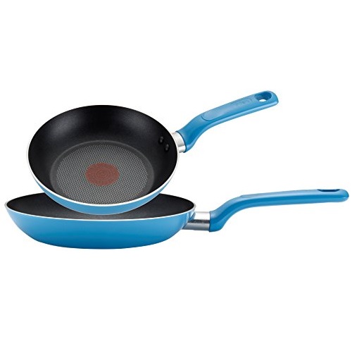 T-fal C512S2 Excite Nonstick Thermo-Spot Dishwasher Safe Oven Safe PFOA Free 8-Inch and 10.25-Inch Fry Pan Cookware Set, 2-Piece, Blue, Only $18.06