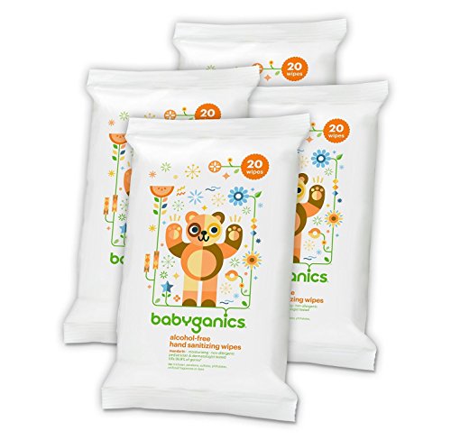 Babyganics Alcohol-Free Hand Sanitizer Wipes, Mandarin, 20 ct, 4 Pack, Packaging May Vary), Only  $4.15