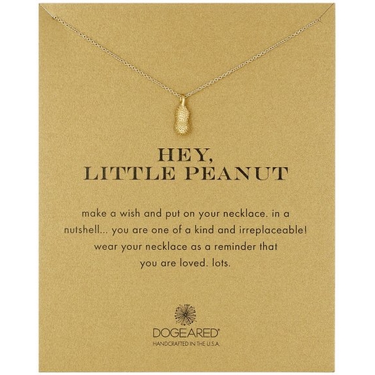 Dogeared Hey Little Peanut Reminder Chain Necklace, 18