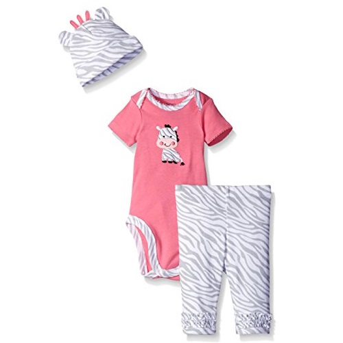 Gerber Baby Three-Piece Bodysuit, Cap, and Legging Set, Zebra, 6-9 Months, Only $4.66, You Save $5.33(53%)