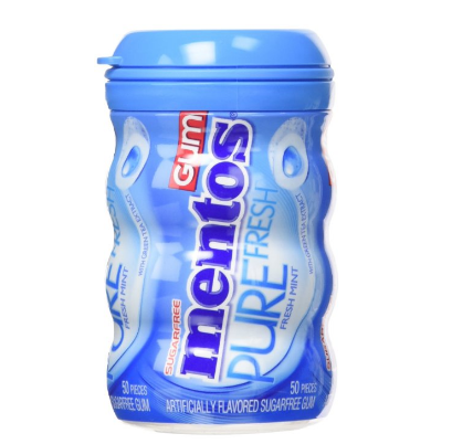 Mentos Gum Big Bottle Curvy, Pure Fresh Mint, (Pack of 6) only $9.75