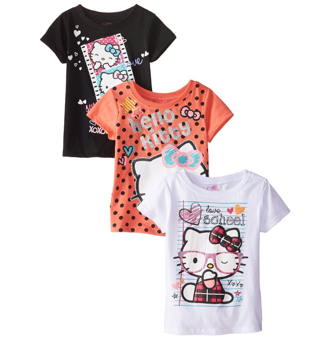 Hello Kitty 凯蒂猫 Value 女童短袖3件套，现仅售$10.92