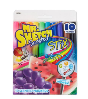 Mr. Sketch Stix Scented Markers, Fine Tip, Set of 10, Assorted Colors via clip coupon