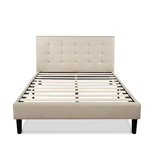 Zinus Upholstered Button Tufted Platform Bed with Wooden Slats, King, Only $184.44, free shipping
