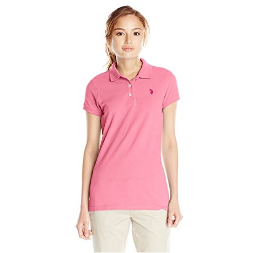 U.S. Polo Assn. Junior's Solid Pique Polo Shirt, Sachet Pink, Small, Only $6.95