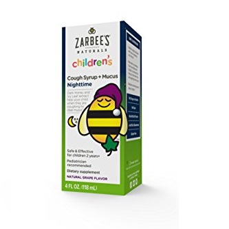 Zarbee's Naturals Children's Cough Syrup + Mucus Nighttime with Dark Honey, Natural Grape Flavor, 4 Fl. Ounces, only $5.98, free shipping after using SS