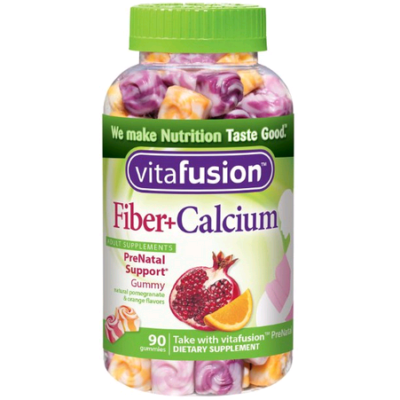 Vitafusion小熊糖膳食纖維+鈣孕婦維生素軟糖 90粒 點coupon后只需$8.22 免運費