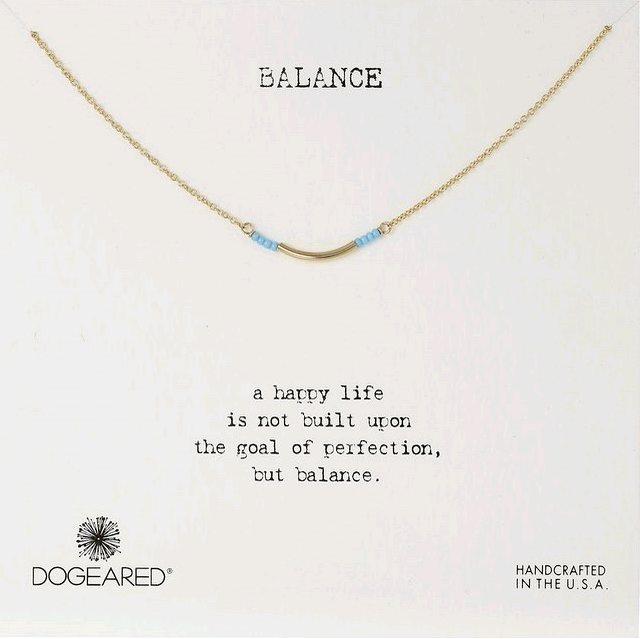 Dogeared Balance with Gold Tiny Turquoise Seed Bead Necklace, 16