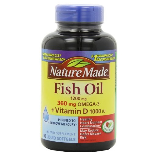 Nature Made Fish Oil 1200mg and Vitamin D 1000IU, 90 Liquid Softgels (Pack of 3), Only $15.76, free shipping after using SS