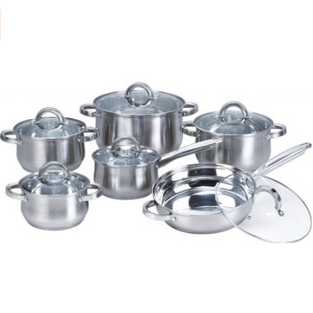 Heim Concept 12-Piece Stainless Steel Cookware Set with Glass Lid, Silver $48.01 FREE Shipping on orders over $49