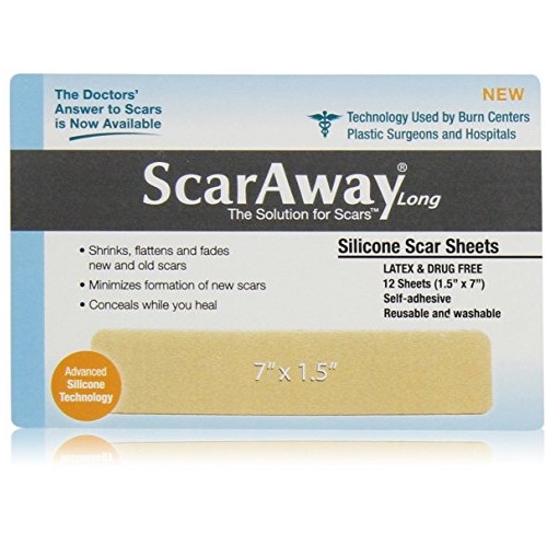 ScarAway Long Professional Grade Silicone Scar Treatment Sheets - 12 Multi-Use Adhesive Soft Fabric Strips, 1.5 x 7 In., Only $56.99, free shipping after using SS