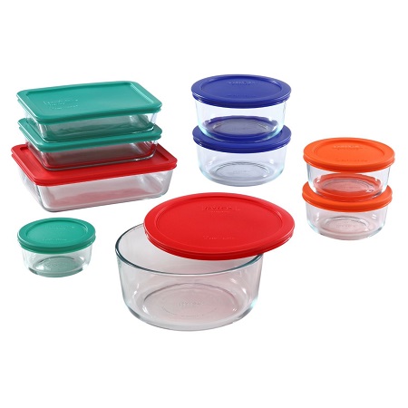 Pyrex 18 Piece Simply Store Food Storage Set, Clear, only $21.99