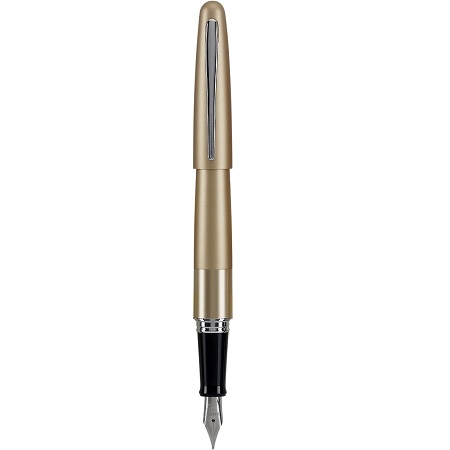 Pilot Metropolitan Collection Fountain Pen, Gold Barrel, Classic Design, Fine Nib, Black Ink (91112), only $11.07