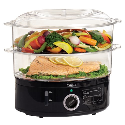 BELLA 7.4 Quart Healthy Food Steamer, Dual Basket, only $17.99