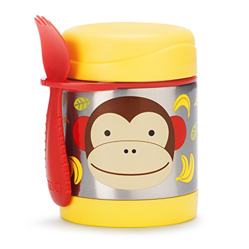 Skip Hop Baby Zoo Little Kid and Toddler Insulated Food Jar and Spork Set, Holds 325 mL / 11 fl oz, Multi Marshall Monkey, only $10.80
