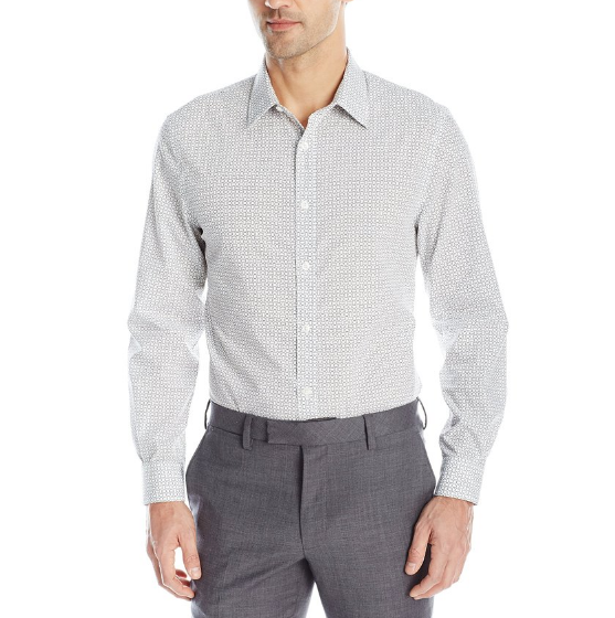 Perry Ellis 派瑞-艾力斯Exclusive Dashed 男士休闲衬衫,  现仅售$14.06