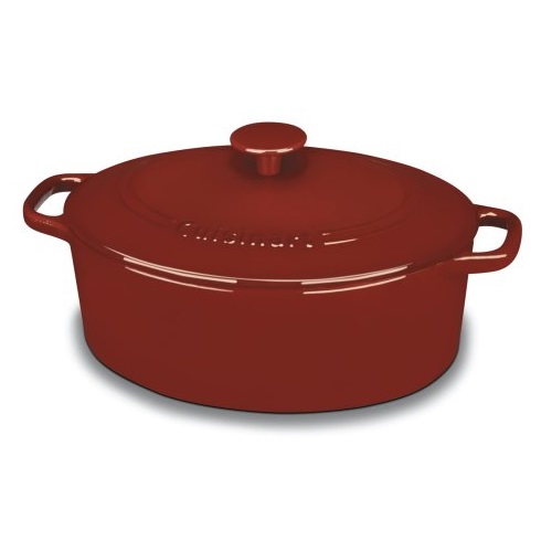 Cuisinart CI755-30CR Chef's Classic Enameled Cast Iron 5-1/2-Quart Oval Covered Casserole, Cardinal Red, only $63.65 , free shipping