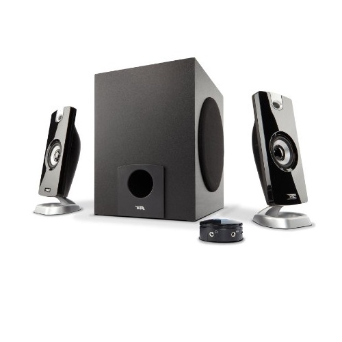 Cyber Acoustics 18W Peak Power Dynamic Speaker System with Subwoofer and Control Pod (CA-3090), only $21.47