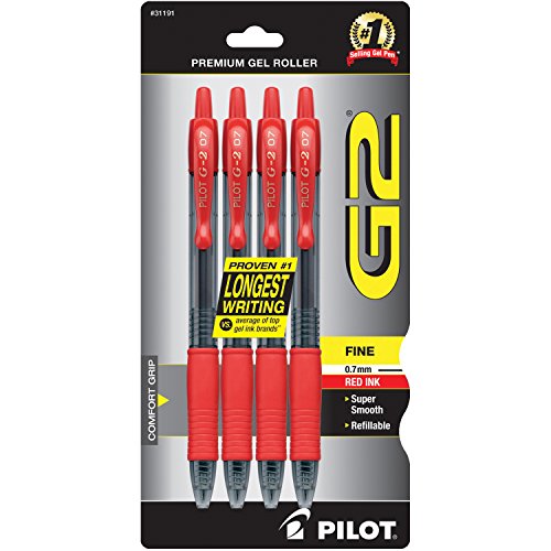 史低價！Pilot百樂 G2 圓珠筆，4支裝，原價 $5.99，現僅售$4.00。黑、藍、紅色同價！
